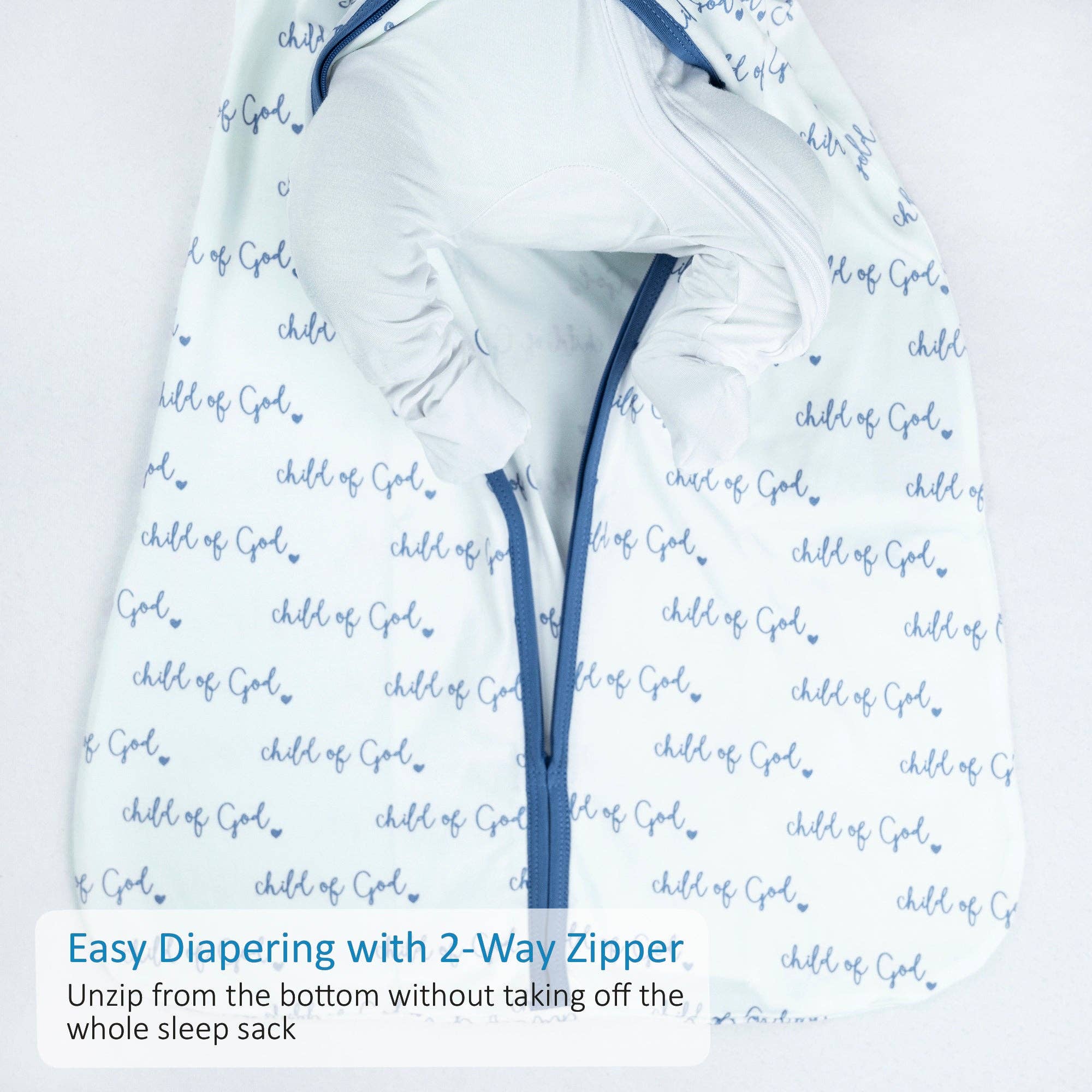 Organic Cotton Sleep Sack 0.5 TOG Blue Child of God