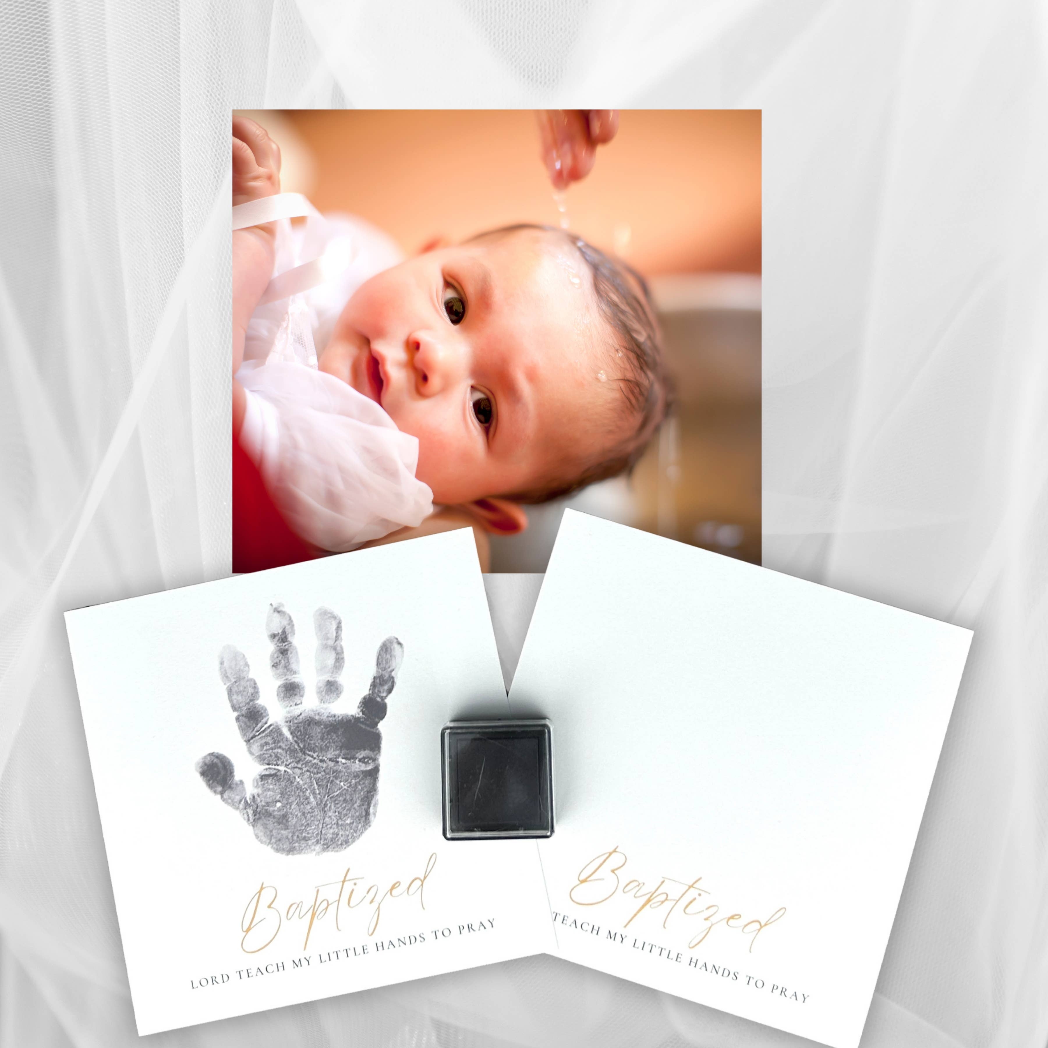 Baby Baptism Gift: Handprint Keepsake Frame 5x5