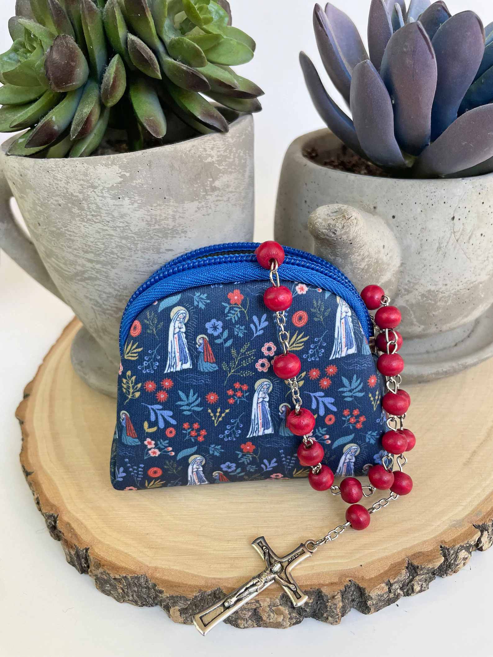 Rosary Our Lady of Lourdes Pouch 
Catholic Gift