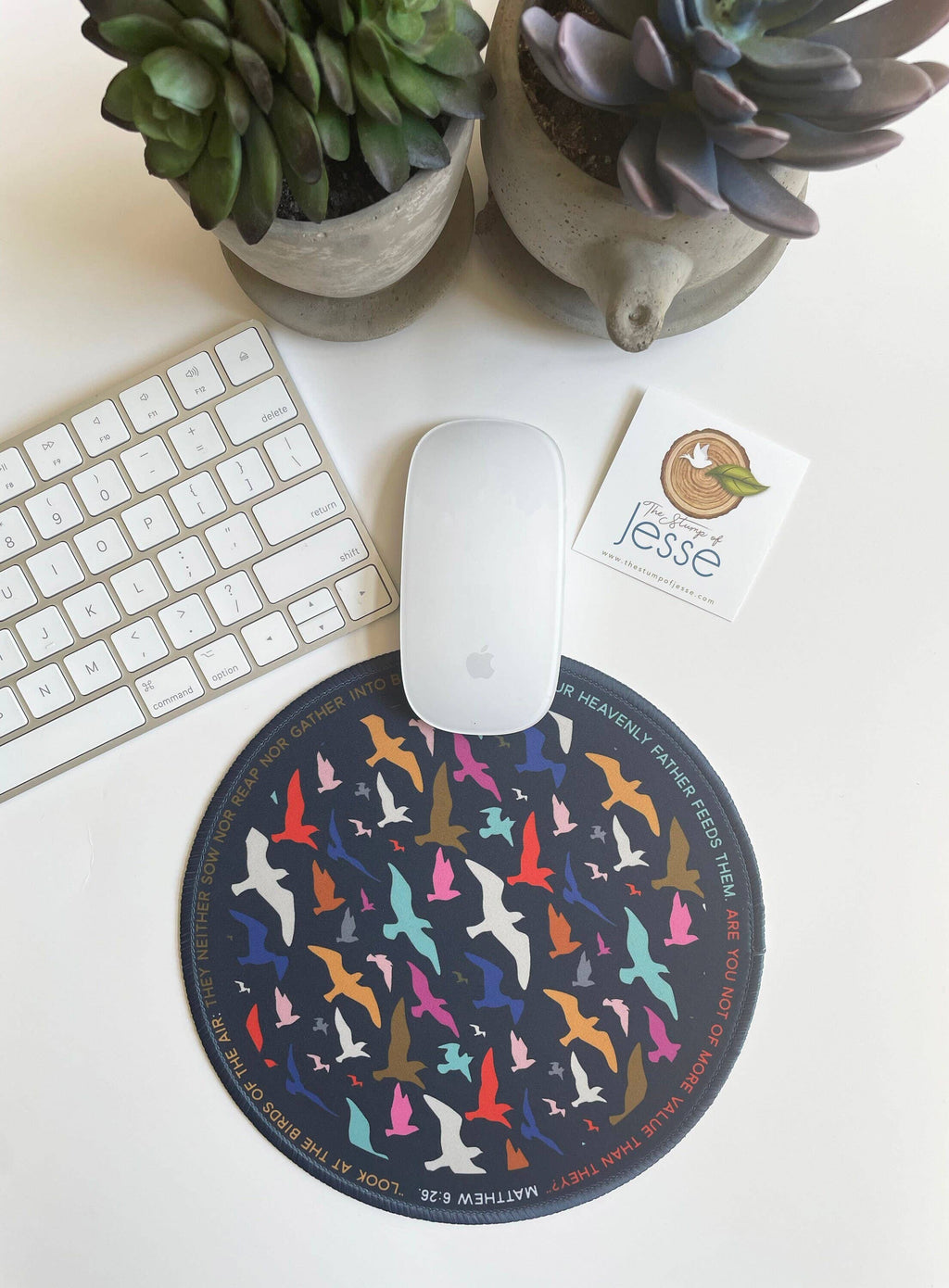 Look at the birds of the Air Mouse Pad I Catholic Gift