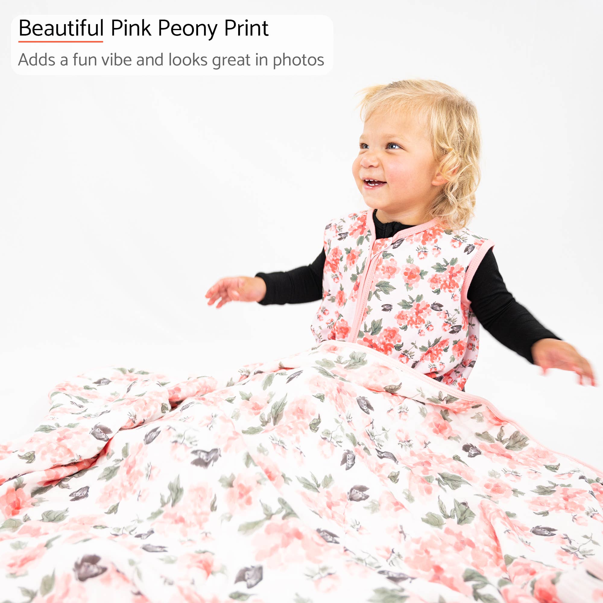 Organic Cotton Sleep Sack 0.5 TOG Pretty in Peony