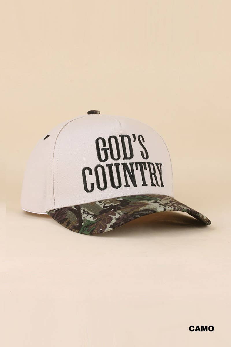 Embroidered God's Country Two Tone Snapback Hat