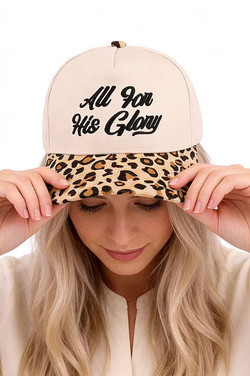 Embroidered All For His Glory Two Tone Cotton Hat