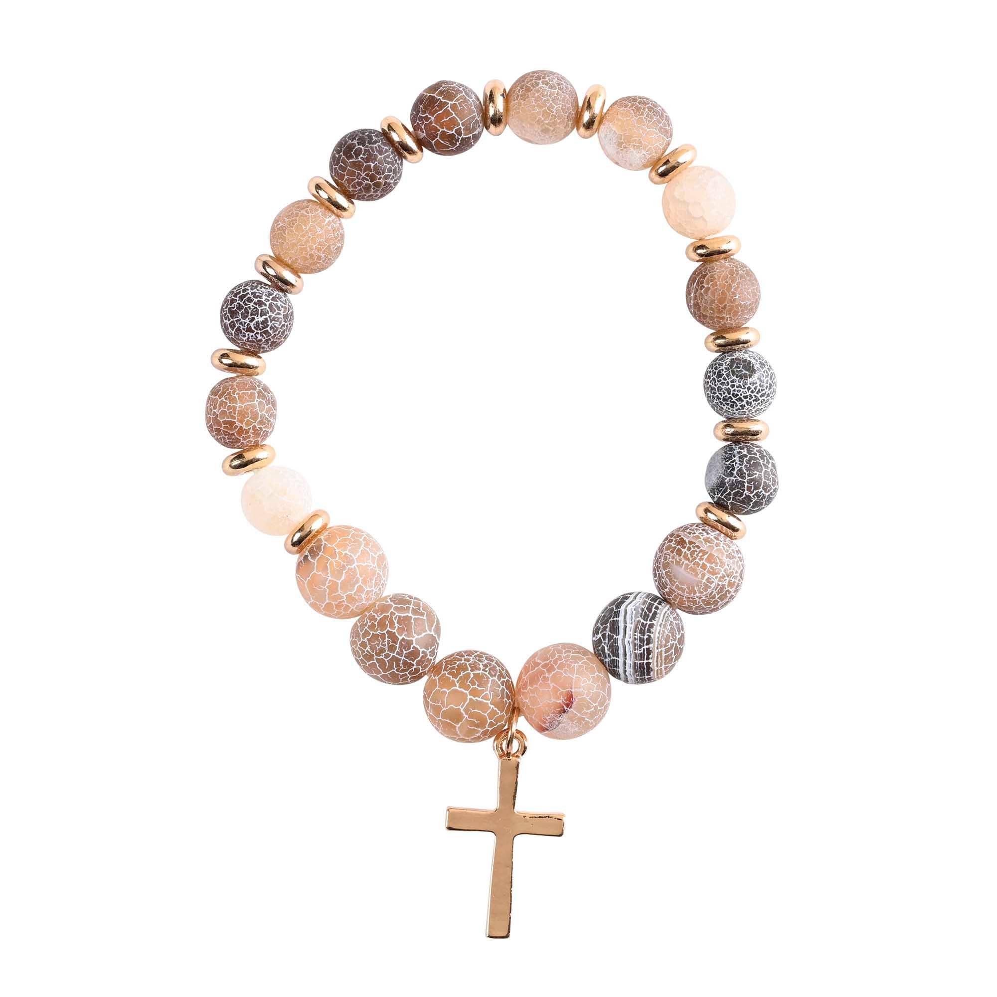 Bracelet Woman Of God Brown W/Cross