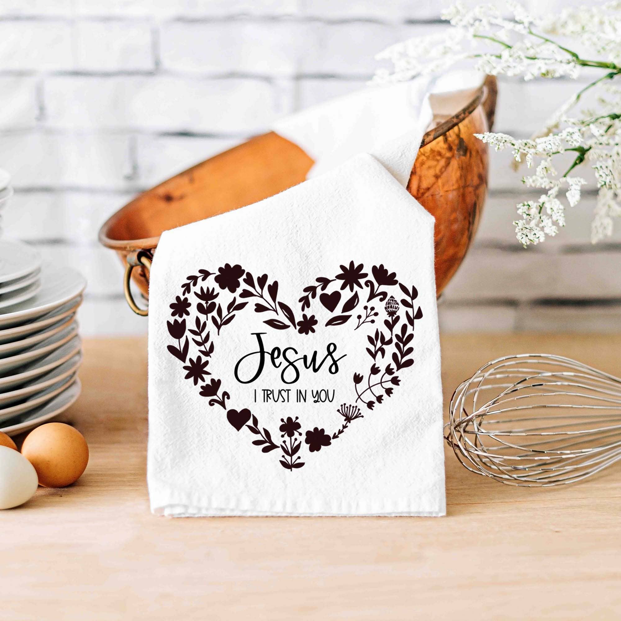 Divine Mercy Catholic Kitchen Towel - Jesus I Trust in You